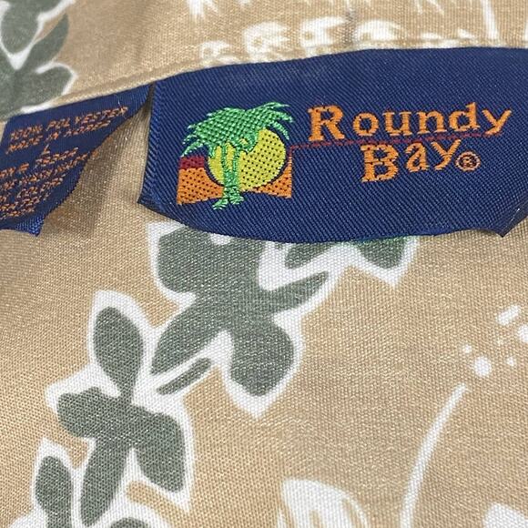 Roundy Bay Mens Hawaiian Camp Aloha Shirt Casual Short Sleeve Button Large L - Picture 6 of 7
